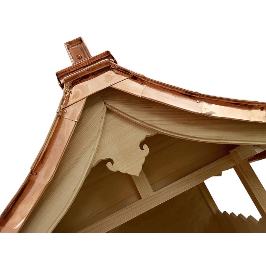 楽天市場】外宮 祠宮　6寸５分2社特上　銅板屋根　未使用品　クスミ有 小型板宮造り(木印) 高さ49cm×棟巾45cm【送料無料 6寸 その他