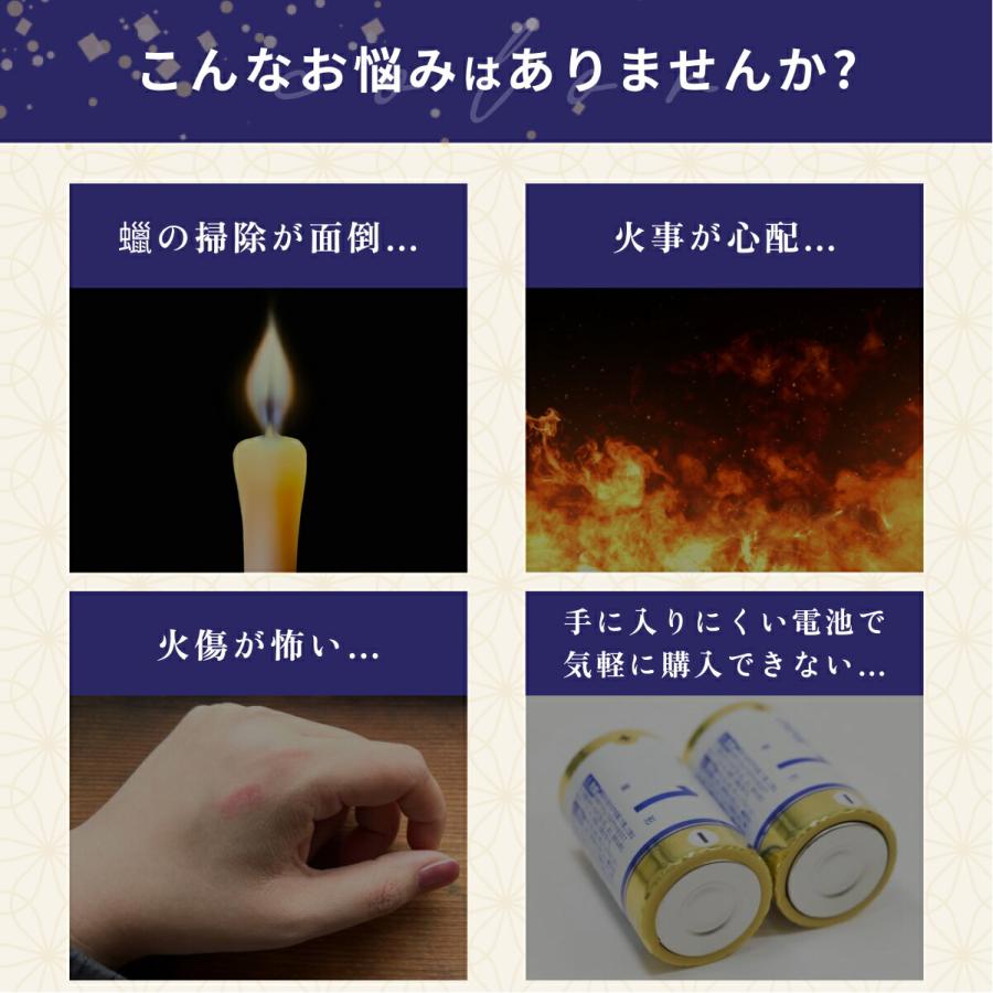 森信三郎商舗 《いろはあかりS ミニ》 LEDキャンドル 盆提灯 仏具 供養