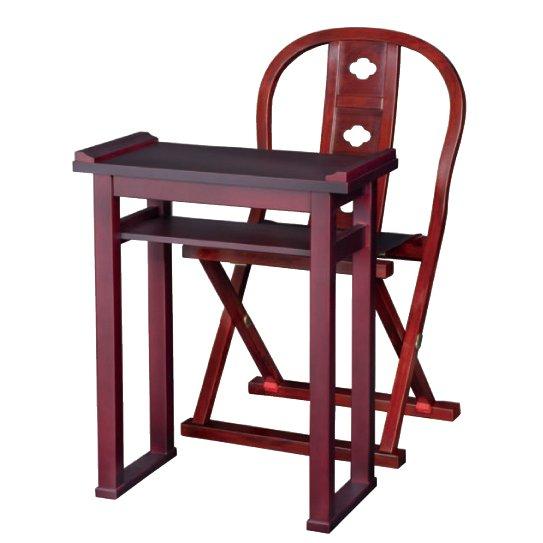 寺院仏具 内陣用背高経机 棚付 2尺 60センチ 花梨色 1140-1200 新型略式曲録に合わせてご使用いただけます_1