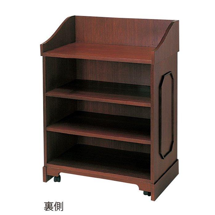 寺院仏具 演台 花梨突板材 幅75cm R-75＋木製定紋 下り藤 7寸付き