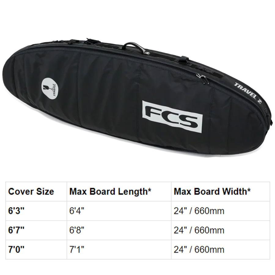 サーフボードケース FCS TRAVEL2 ALL PURPOSE 6.3 FCS Travel 2 All Purpose Surfboard Cover - FCS - FCS US
