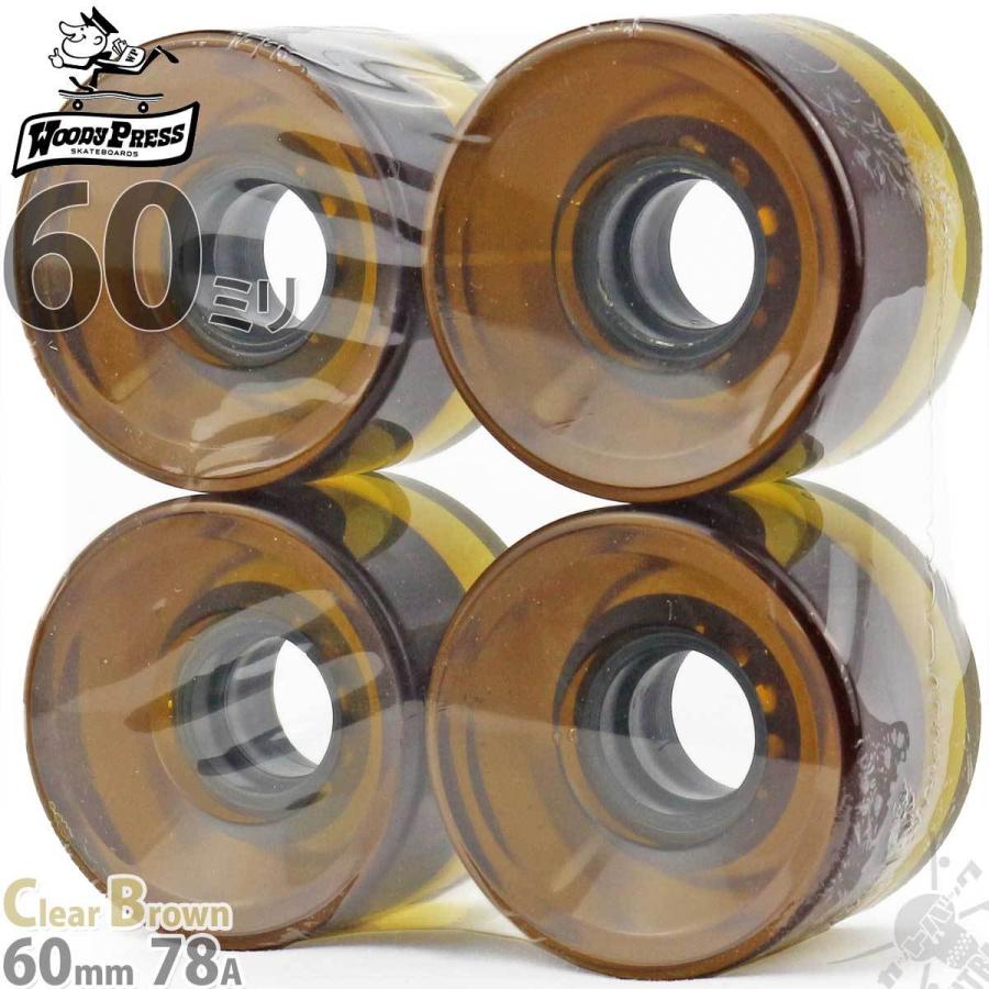 スケボー ソフトウィール 60mm 78A クリアブラウン ウッディプレス