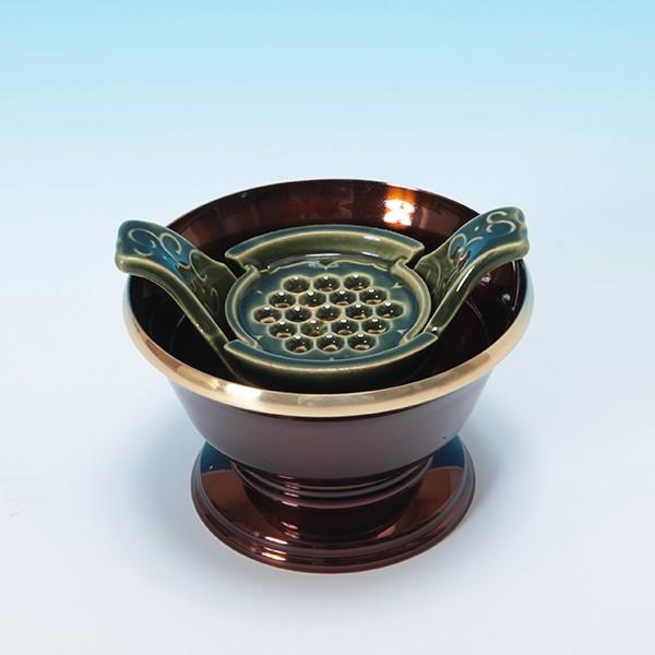 灰がいらない線香立 無灰 織部 （香炉は別売りです。外寸10.5cm以上の