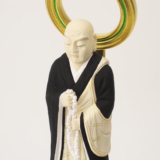 仏像 浄土宗 善導大師・法然上人 3.5寸 木製彩色 高さ23.8×幅6.3