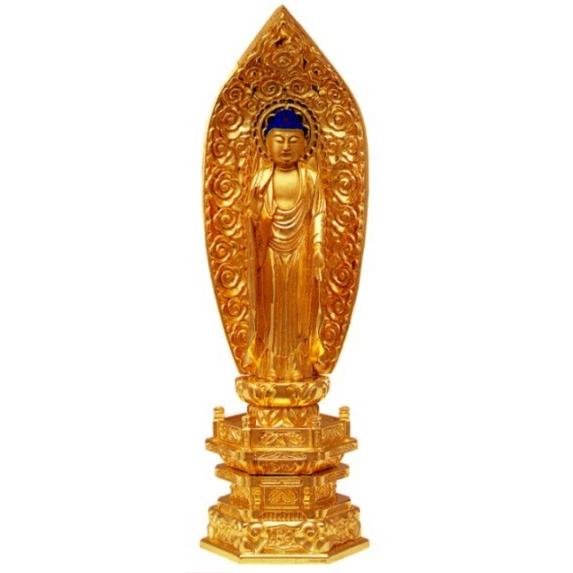 仏像 浄土宗 舟弥陀 7寸中七肌粉