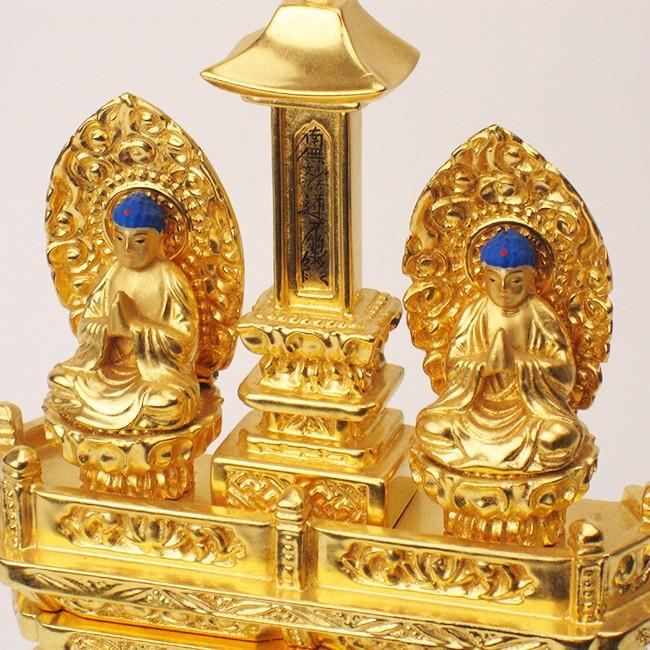 仏像 日蓮宗 三宝尊 1寸 純金箔 高さ25.5×幅16.3×奥行5.1cm : お 仏像 日蓮宗 三宝尊 1寸 純金箔 高さ25.5×幅16.3×奥行5.1cm : お