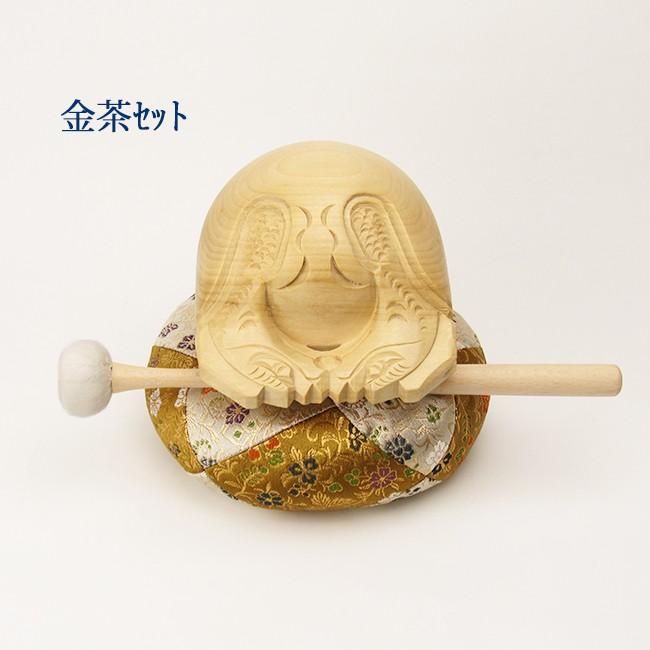白木木魚6.5寸セット（葵） 【送料無料】【仏具】木魚幅約19.5cm_2