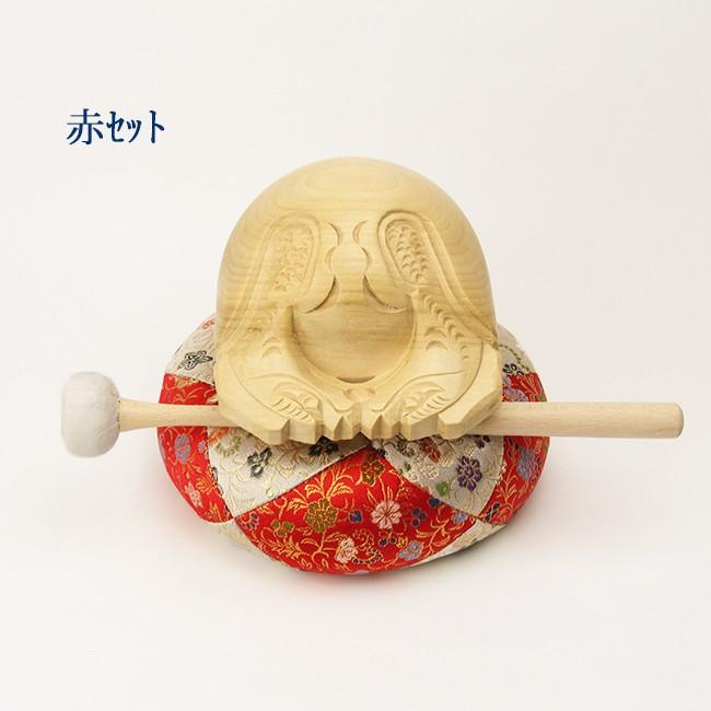 白木木魚6.5寸セット（葵） 【送料無料】【仏具】木魚幅約19.5cm_3