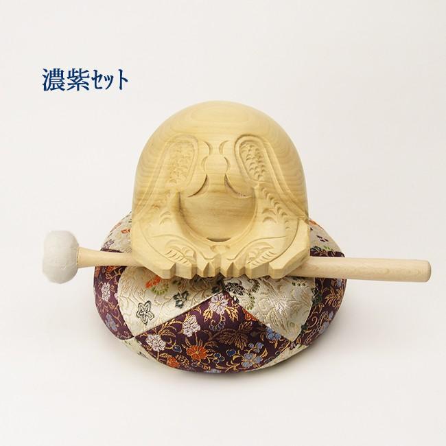 白木木魚7寸セット（葵） 【送料無料】【仏具】木魚幅約21.0cm_4