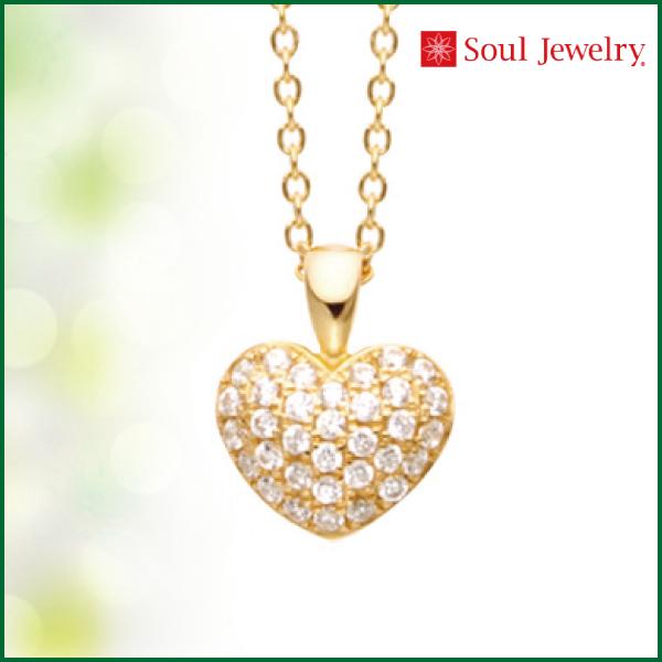 Soul Jewelry - 遺骨 付属品 遺骨シャンデリア パヴェ プチハート 黄色ゴールド 遺骨付属品 メモリアル 首飾り キッチン、日用品、文具-仏壇、仏具