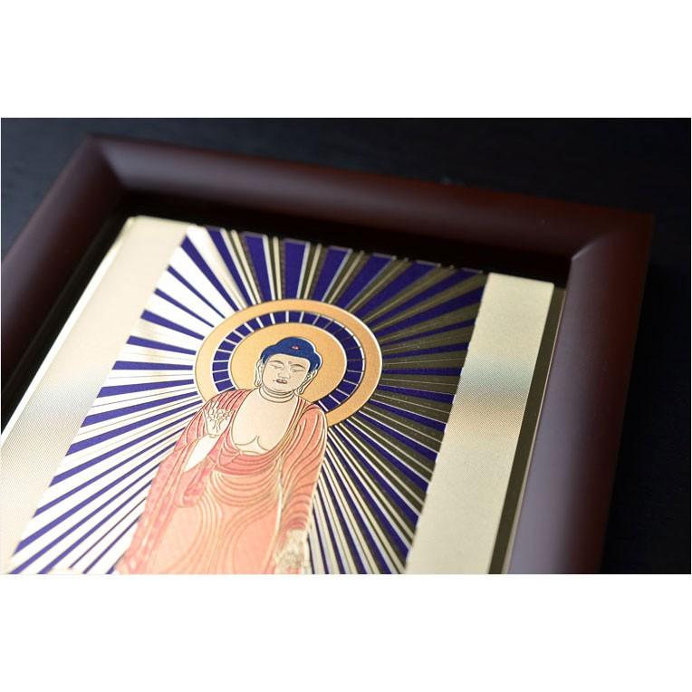 豪華24金メッキ【木製額入り彫金プレート:三尊仏 浄土真宗 豪華24金メッキ【木製額入り彫金プレート:三尊仏 浄土真宗
