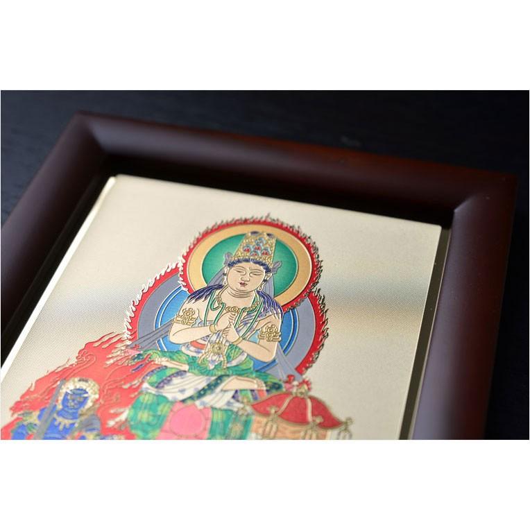 豪華24金メッキ【木製額入り彫金プレート:三尊仏 真言宗】普段 豪華24金メッキ【木製額入り彫金プレート:三尊仏 真言宗】普段
