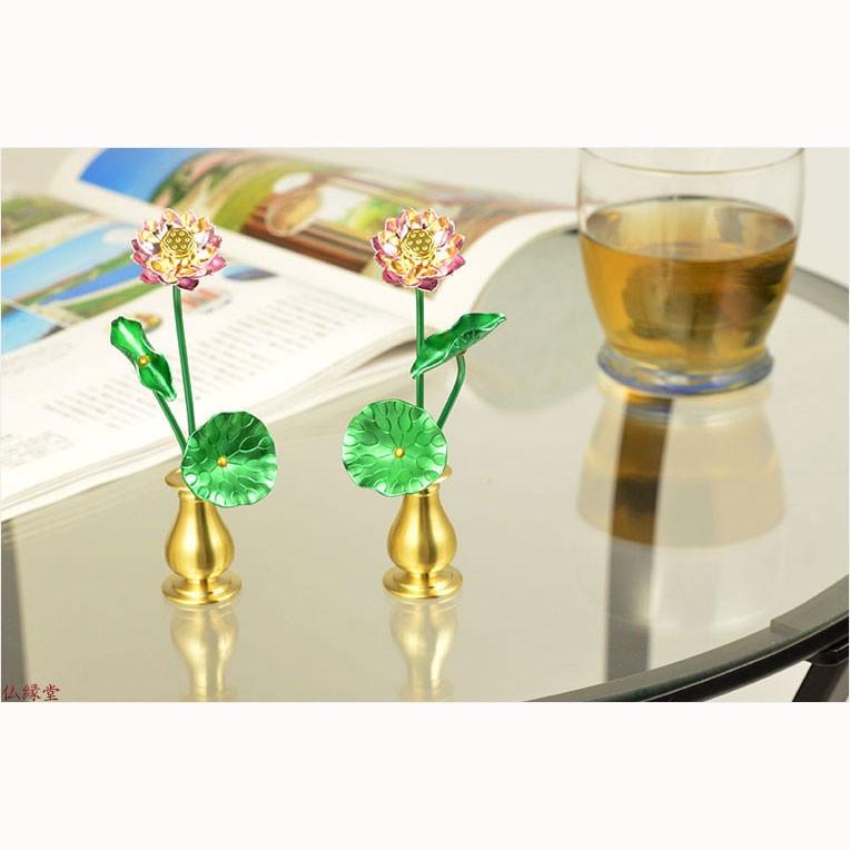 豆常花+花立セット【艶色(あでいろ)咲れんげ:3本立2.5寸真鍮 豆常花+花立セット【艶色(あでいろ)咲れんげ:3本立2.5寸真鍮
