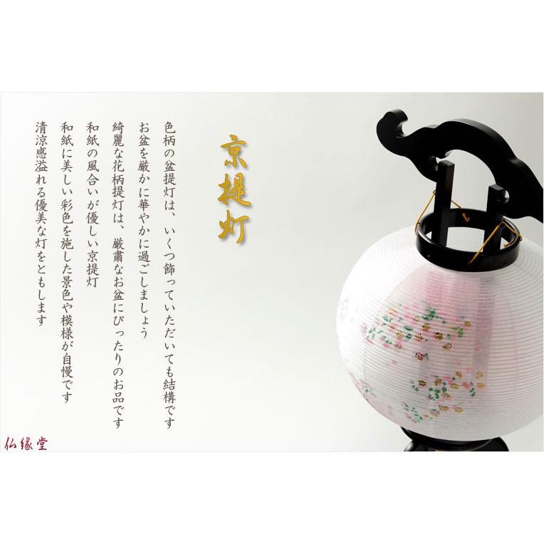 お盆提灯【京提灯：大内行灯9号 天然木黒檀調・和紙一重・桜ぼかし 