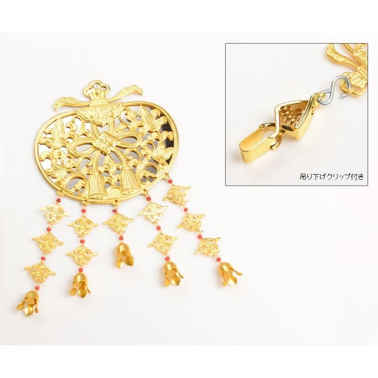 仏具【御本尊飾り 荘厳具：華鬘（けまん）サイズ2.0寸 鏡張り】吊り