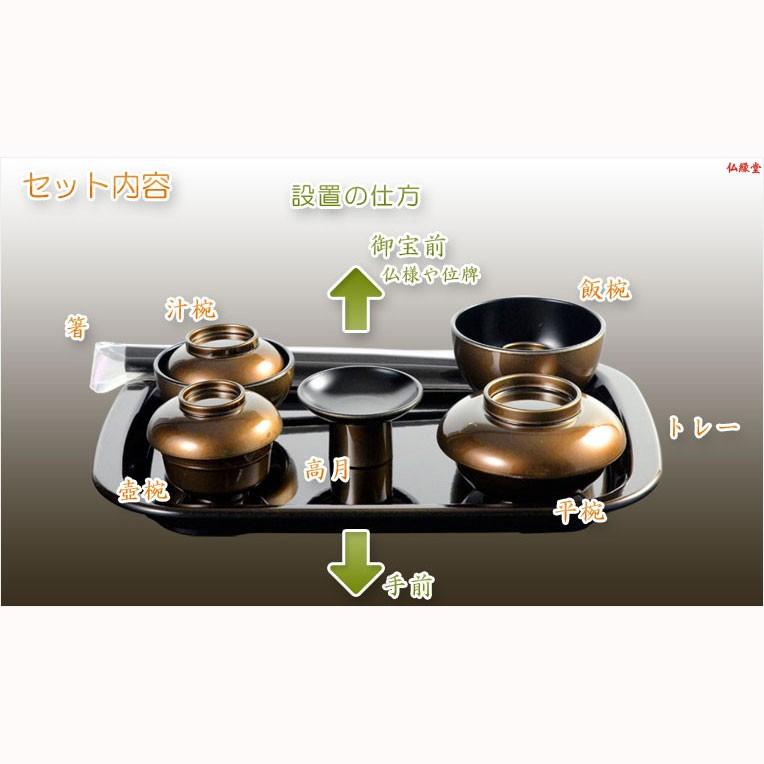 国産仏具【山中塗り漆器・トレー付仏膳セット:一葉(いちよう 国産仏具【山中塗り漆器・トレー付仏膳セット:一葉(いちよう