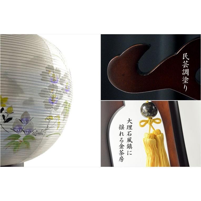超目玉 お盆提灯 岐阜提灯 大内行灯10号 天然木民芸調塗り 本絹製二重張 白芙蓉に山水 盆ちょうちん 盆用品 お盆飾り 色柄提灯 花柄提灯 送料無料 無料長期保証 Wjhni Com