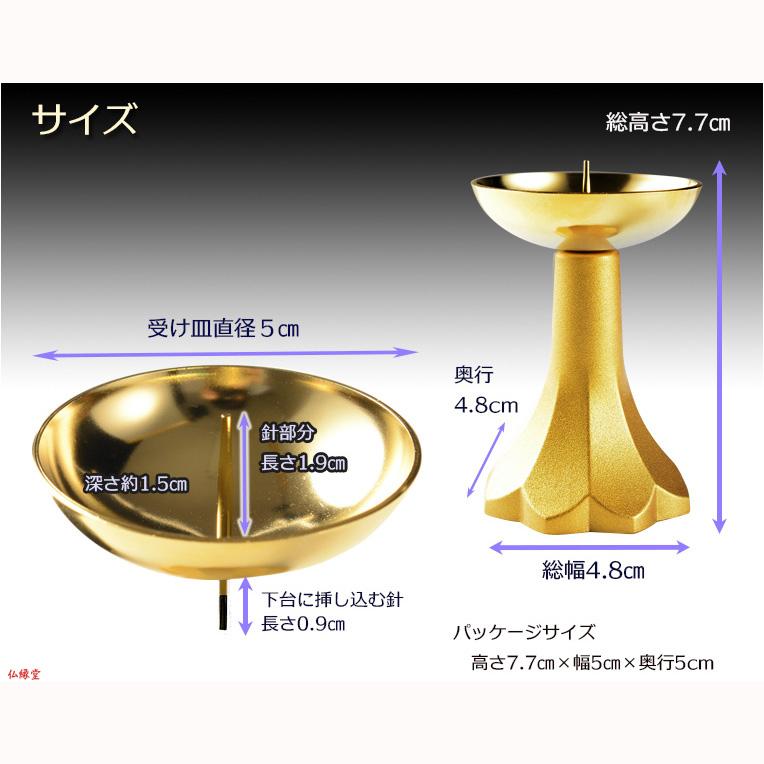 国産仏具【ローソクの蝋が残らない：咲萌（さきもえ）ローソク立て