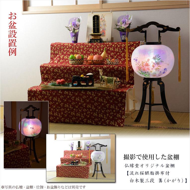 お盆提灯・仏縁堂セレクト【八女提灯:蒔絵入り 一重 桔梗に お盆提灯・仏縁堂セレクト【八女提灯:蒔絵入り 一重 桔梗に