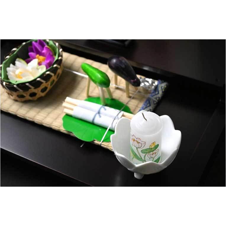 仏具・御進物【蓮絵入りローソク6本付き白磁燭台セット】蝋燭 仏具・御進物【蓮絵入りローソク6本付き白磁燭台セット】蝋燭