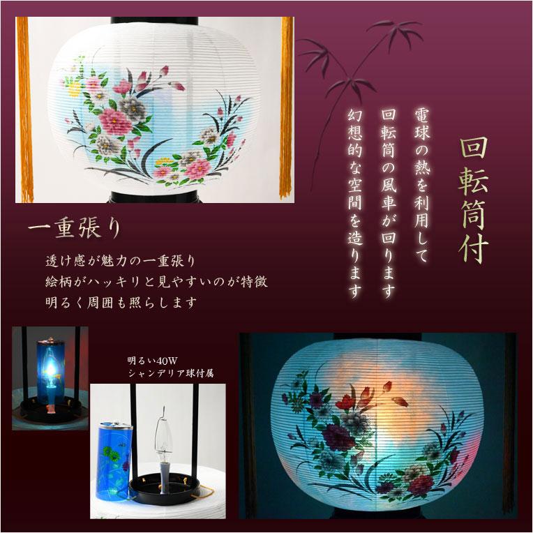 限定品 お盆提灯【岐阜提灯:水玉廻転筒付 PC黒蒔絵 一重張11号 限定品 お盆提灯【岐阜提灯:水玉廻転筒付 PC黒蒔絵 一重張11号