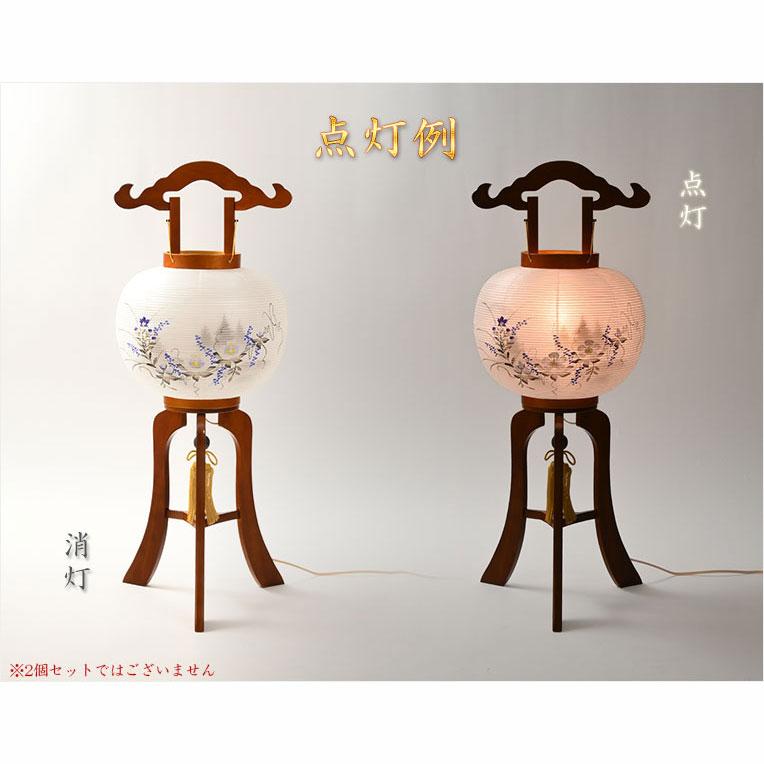 特選限定品 お盆提灯【高級岐阜提灯・山水画：遠山を望む白芙蓉 10号