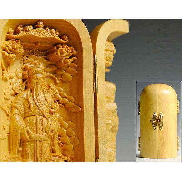 中国古美術 福禄寿 彫刻人形 幸福・財産・長寿を祈る仏様 縁起物