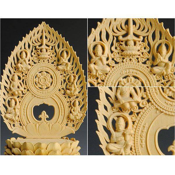 仏像】智慧の神様・普賢菩薩・総柘植高級上彫飛天光背・2.0寸 : 仏壇