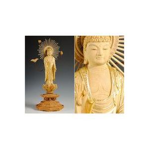 白檀材・甘くさわやかな香り】【仏像・ご本尊】【水晶眼入り・切金】立