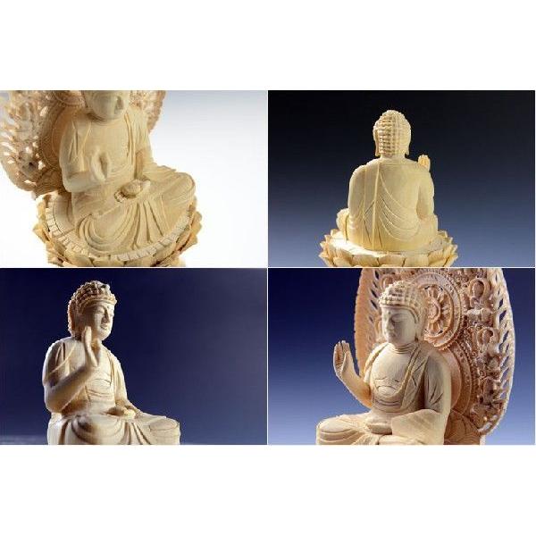 仏像【香る檜(ひのき)・六角台飛天光背:薬師如来3.0寸】仏壇 仏像【香る檜(ひのき)・六角台飛天光背:薬師如来3.0寸】仏壇