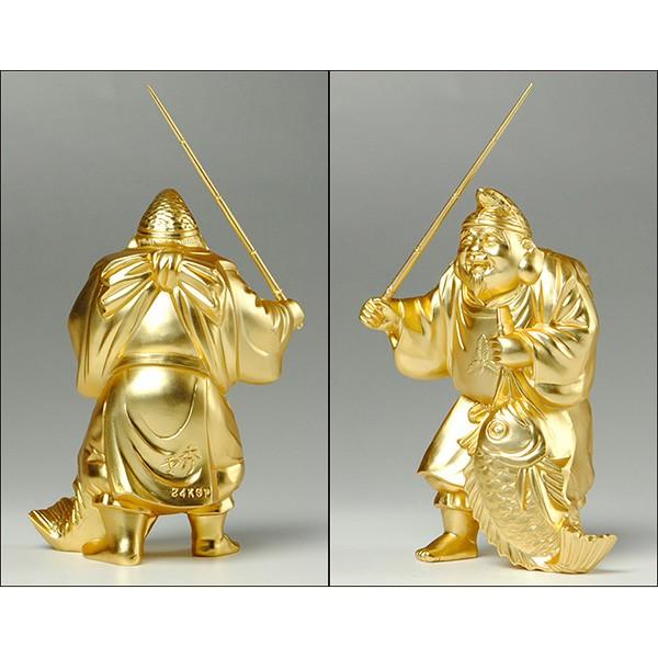 国産仏像・開運招福七福神・恵比寿・合金製24k金メッキ 金色 縁起物