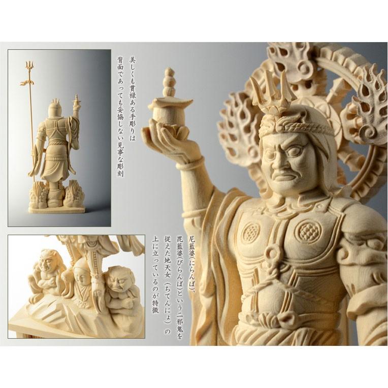 総桧製、手彫り仏像：東寺形（立体曼荼羅）人気の守護神「四天王立像