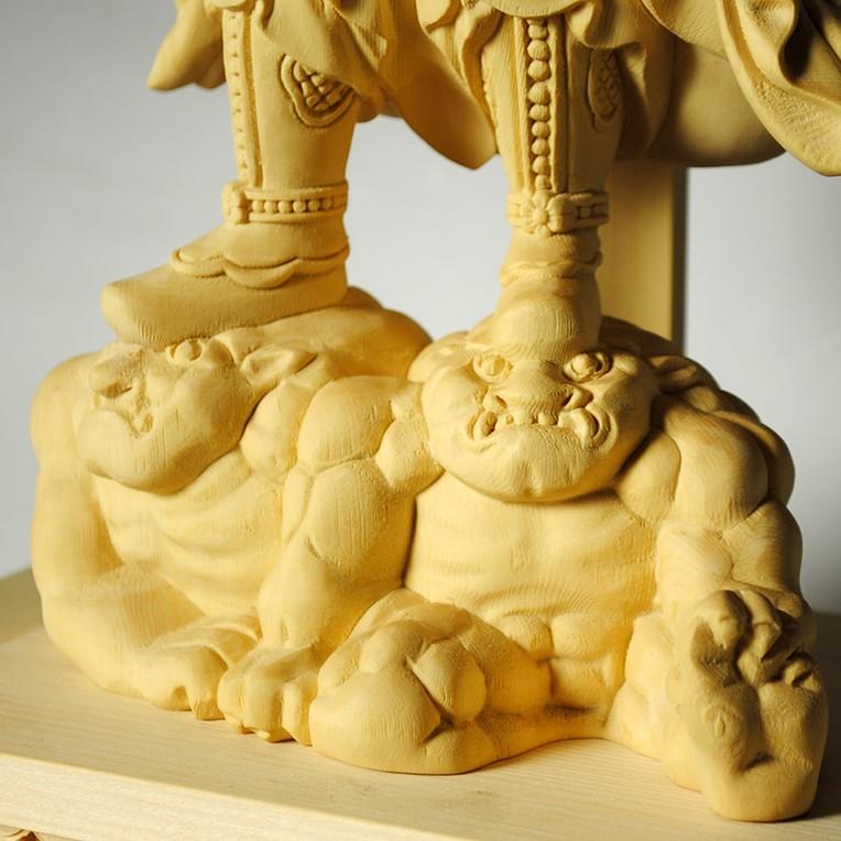 2点同出 極上品 四天王 木彫仏像 木の手彫り 美術工芸品 木工細工 祈る 