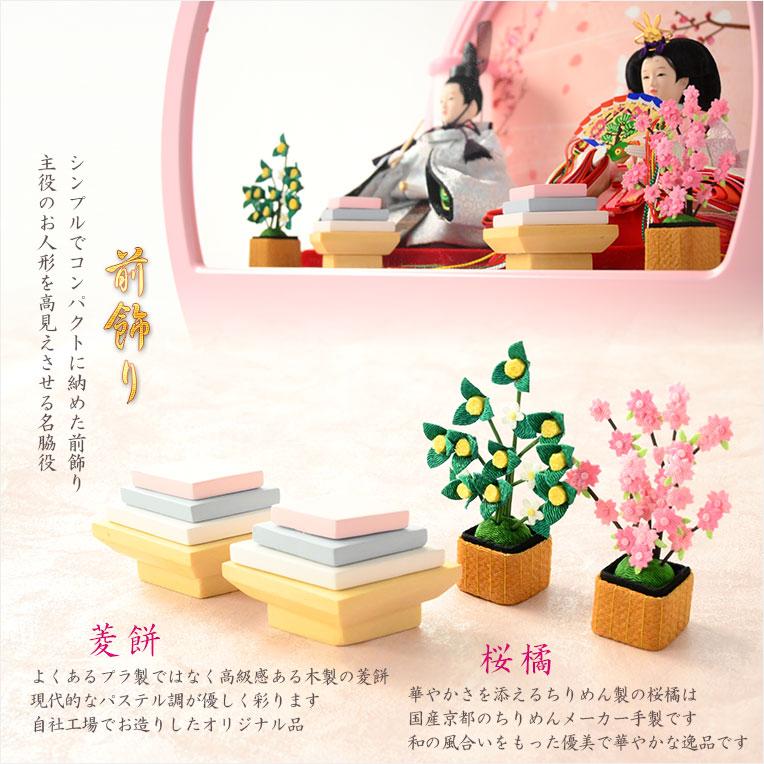 SUWATAMAさんリクエスト 薬師窯彩絵平飾り雛箱付、薬師堂親王雛の2