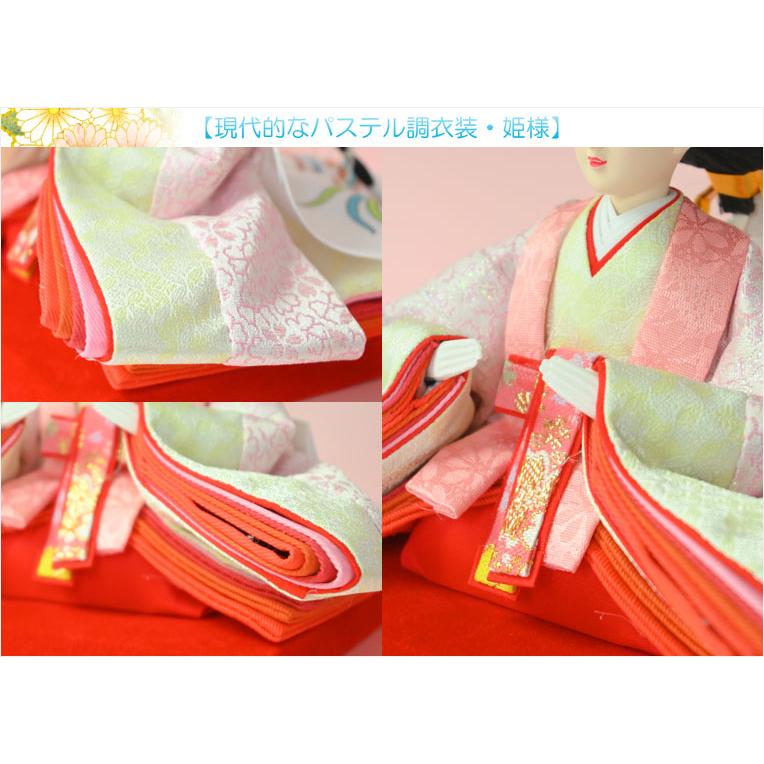 入荷未定）ひな祭り【コンパクト収納飾り：国産モダン雛人形・咲茉