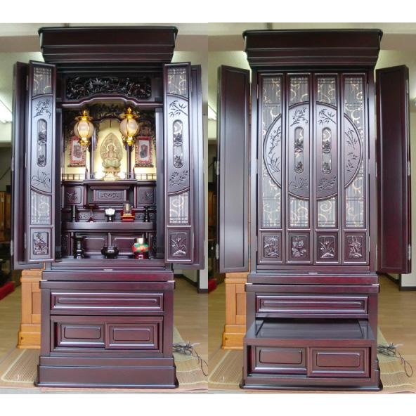 入荷未定)大型唐木仏壇「福山」・高級彫り・内蔵式経机 : 仏壇 入荷未定)大型唐木仏壇「福山」・高級彫り・内蔵式経机 : 仏壇