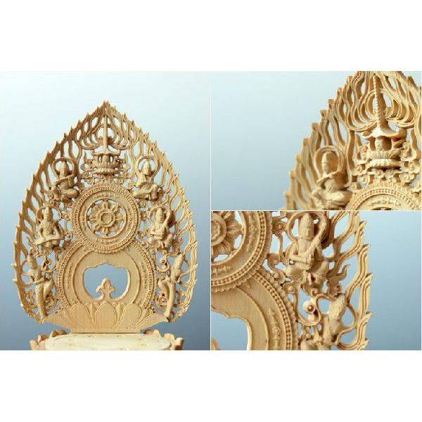 受注生産品（納期3ヶ月）仏像【総柘植材・八角飛天光背仏像：阿弥陀