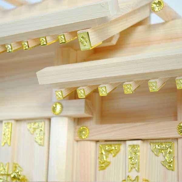 神具付 国産高級屋根違い三社宮・高級桧(飛鳥)サイズ中B+神具 神具付 国産高級屋根違い三社宮・高級桧(飛鳥)サイズ中B+神具