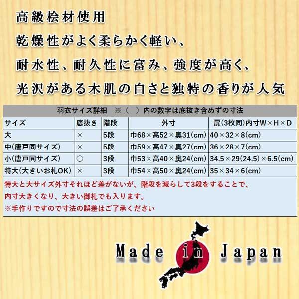 金具なしタイプ 国産高級神棚屋根通し三社宮・高級桧(羽衣 金具なしタイプ 国産高級神棚屋根通し三社宮・高級桧(羽衣