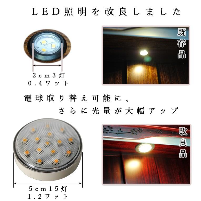 LED照明付き・桜欄間・曇りガラス・天然桐材・ミニ仏壇【新未来 LED照明付き・桜欄間・曇りガラス・天然桐材・ミニ仏壇【新未来