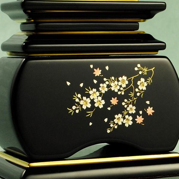モダン蒔絵位牌・塗りタイプ・風桜3.0寸・送料無料_3