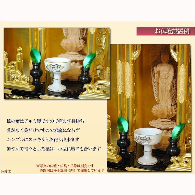 樒の葉+花立セット【樒(しきみ)の葉:仰葉(あおば)一対+花 樒の葉+花立セット【樒(しきみ)の葉:仰葉(あおば)一対+花