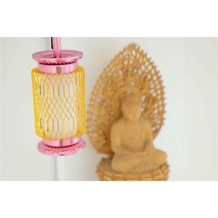 モダン仏具【吊り灯籠:綺羅(きら) 淡桃色・1対入り LEDライト モダン仏具【吊り灯籠:綺羅(きら) 淡桃色・1対入り LEDライト