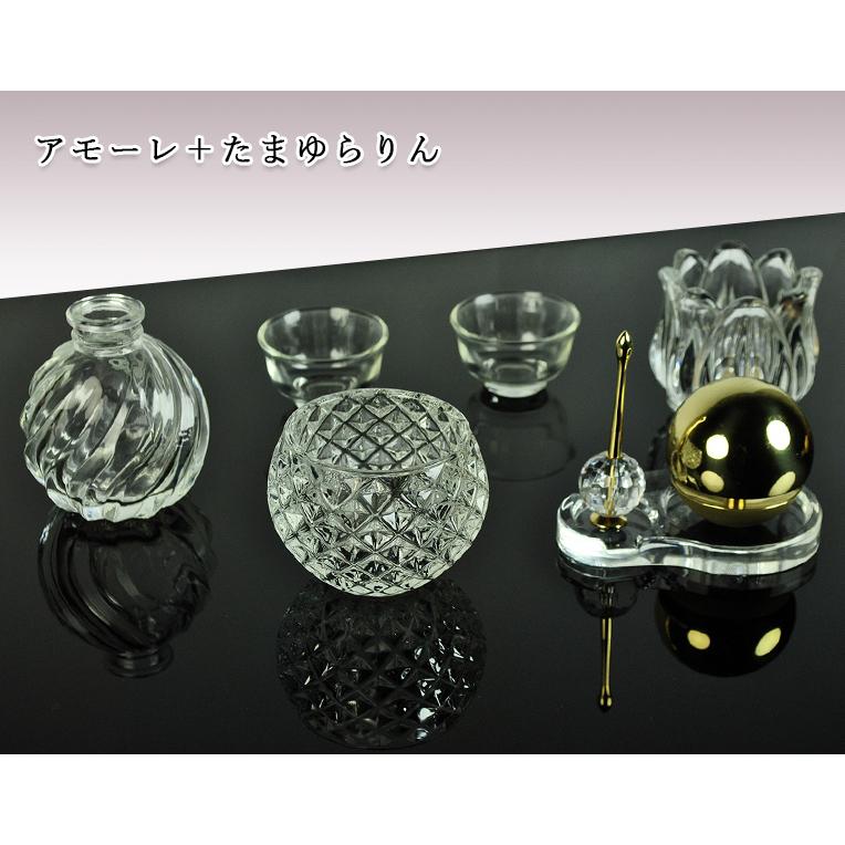 入荷未定)ガラス5具足「アモーレ」+たまゆらりん セット 送料 入荷未定)ガラス5具足「アモーレ」+たまゆらりん セット 送料