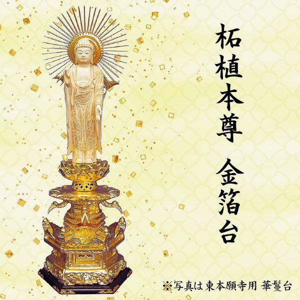 仏像 阿弥陀如来像 浄土真宗東本願寺派用 柘植本尊 金箔台 8角/