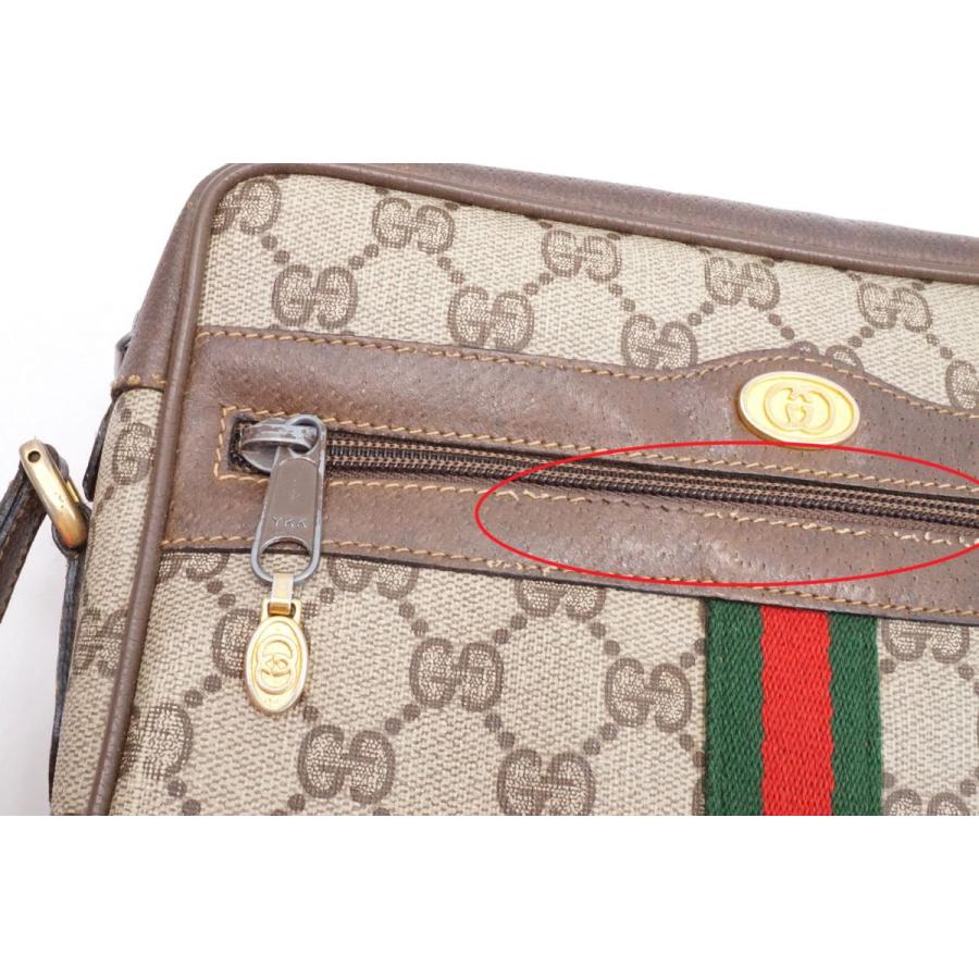 グッチ アクセサリーコレクション ヴィンテージ シェリー ミニ ショルダーバッグ GGプラス PVCキャンバス 茶 ブラウン GUCCI 8409h2｜buy-crazy-y-shop｜03