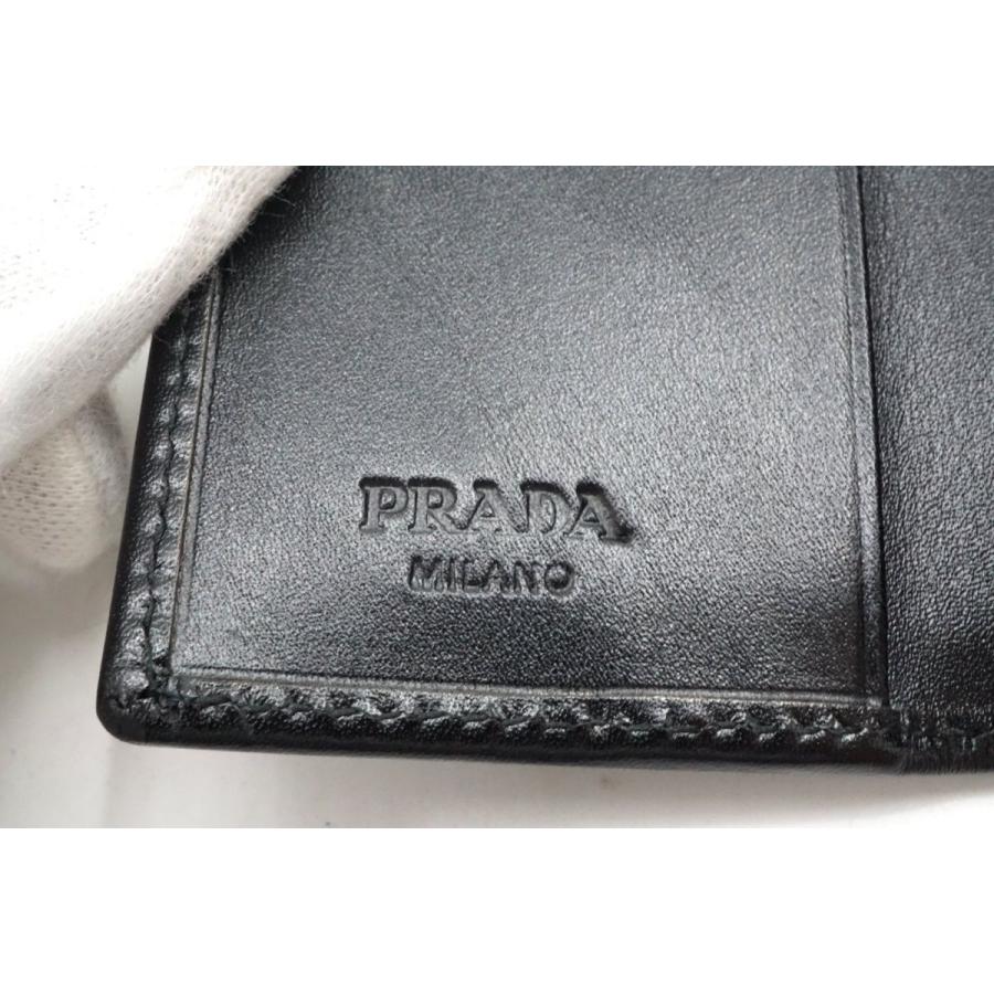 プラダ キーケース キーホルダー 6連 三角ロゴプレート Unisex レザー 黒 ブラック PRADA 8498k｜buy-crazy-y-shop｜10