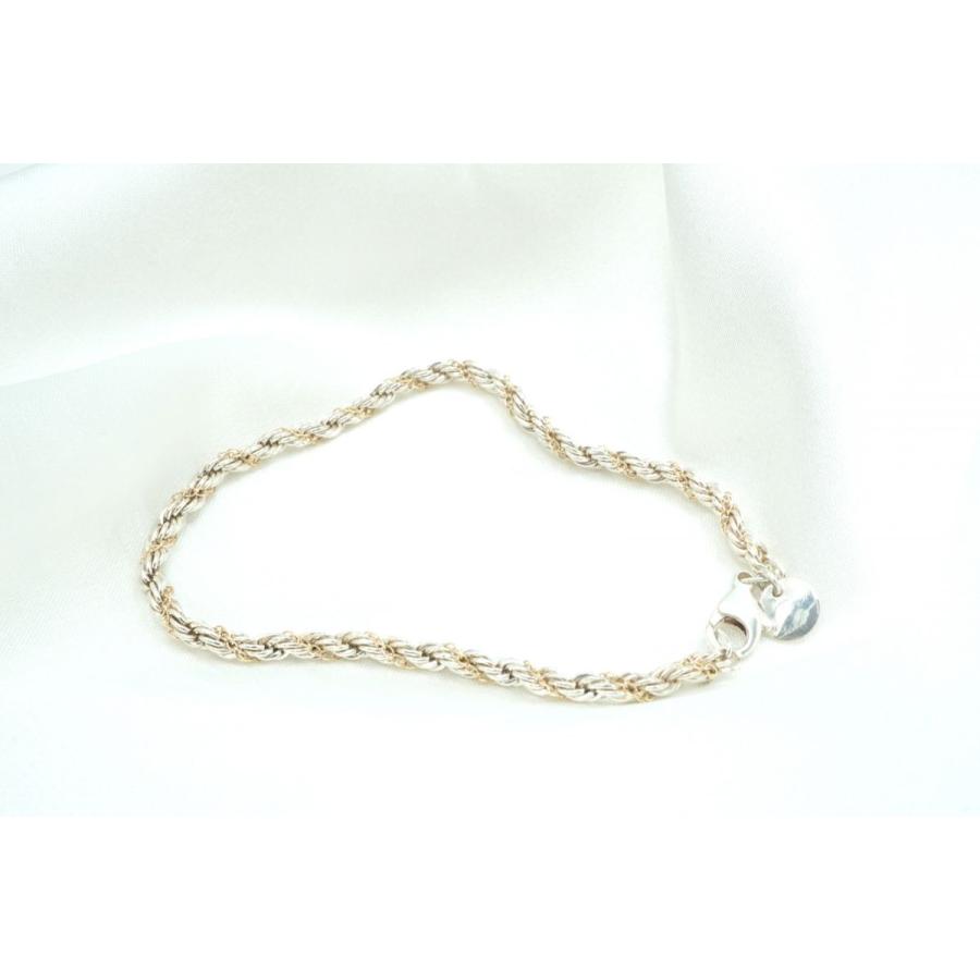 ティファニー ツイストチェーンブレスレット ロープ コンビ 14K