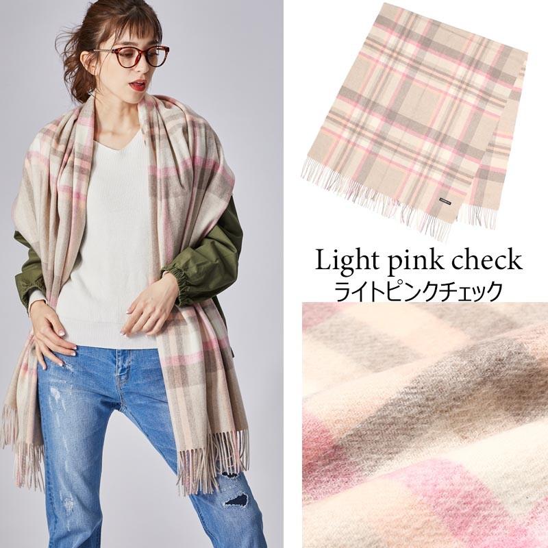 カシミヤ チェック ブランケット ストール 200cm×80cm カシミヤ100