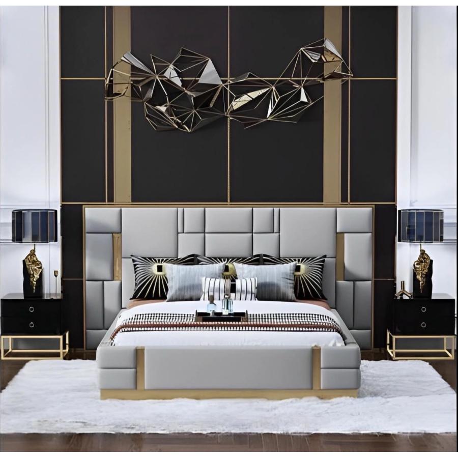 DXラグジュアリーベッド キングサイズ ソフトレザー デザイナーズ家具